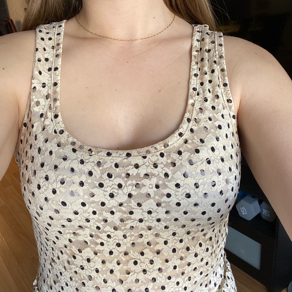 Anthropologie Meadow Rue Marigny cream with black polka dot maxi dress - Picture 6 of 15